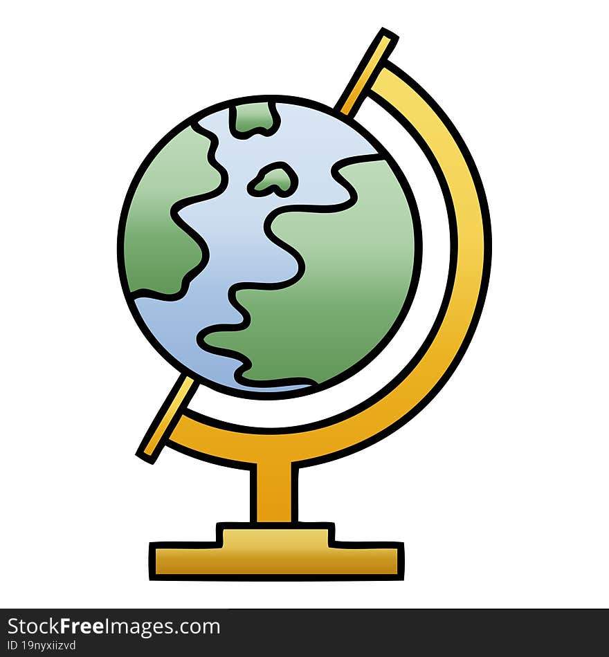 gradient shaded cartoon world globe