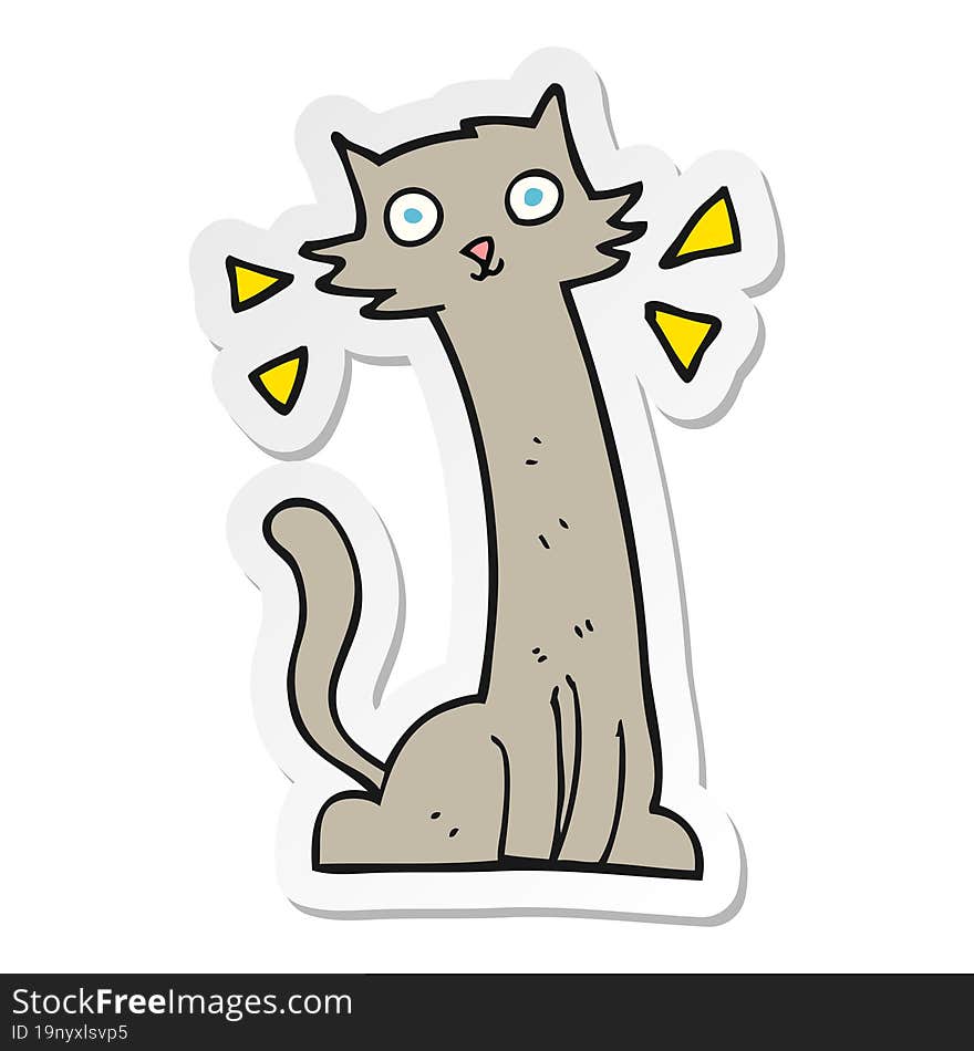 sticker of a cartoon cat