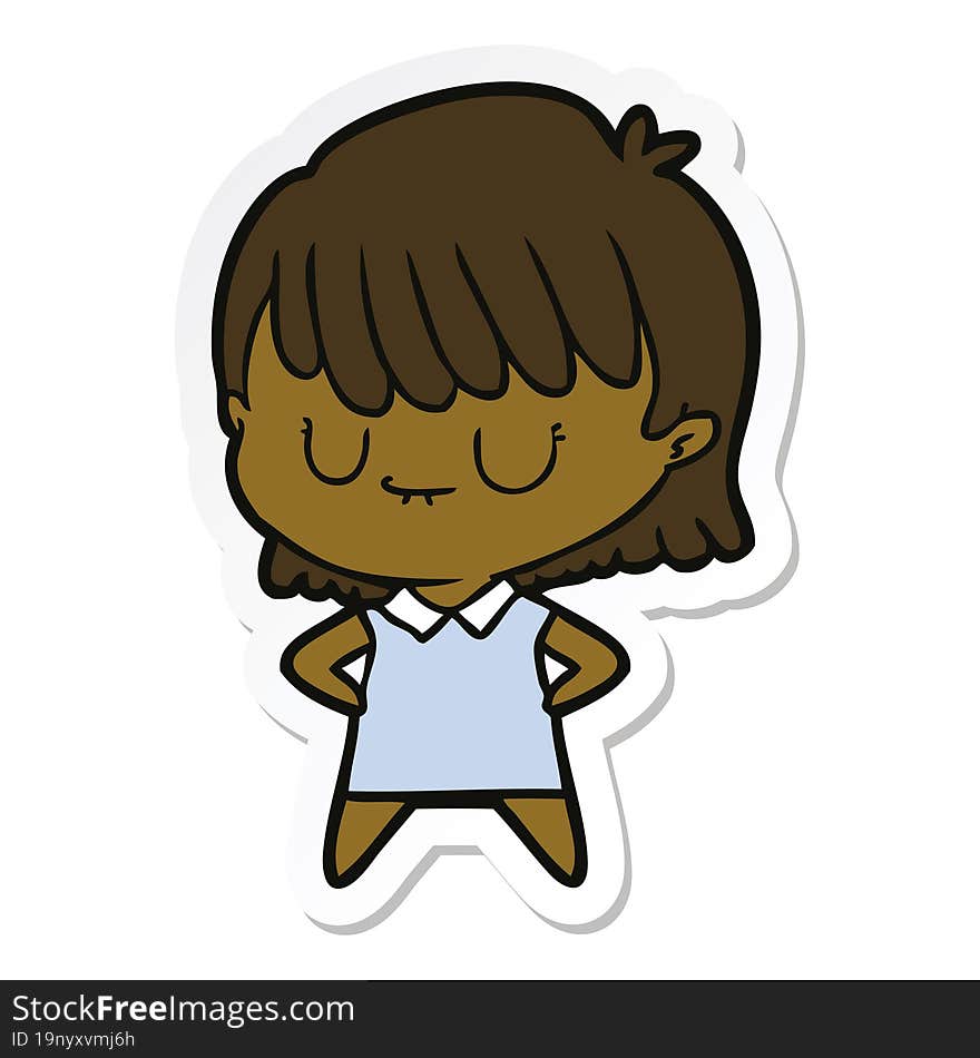 sticker of a cartoon woman