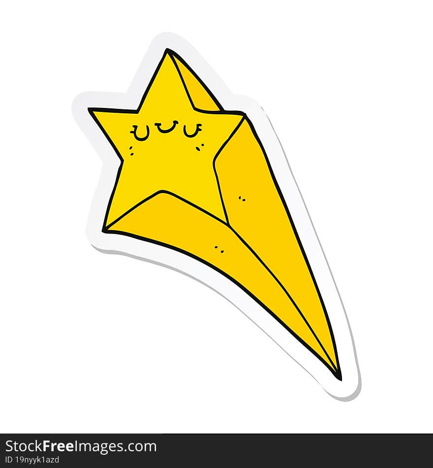 sticker of a cartoon shooting star