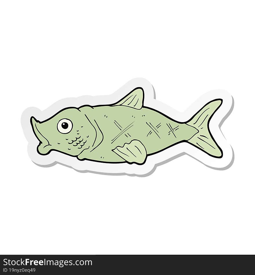 sticker of a cartoon fish