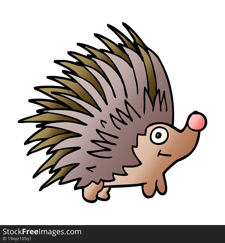 cartoon doodle spiky hedgehog