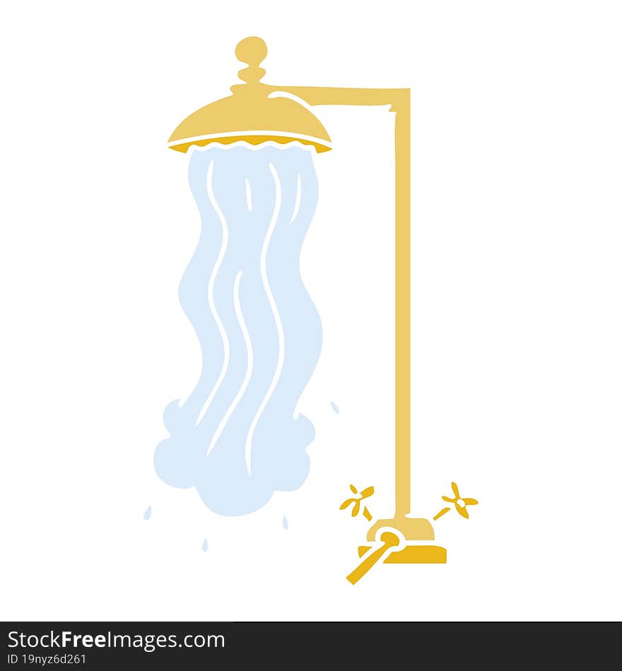 flat color style cartoon shower