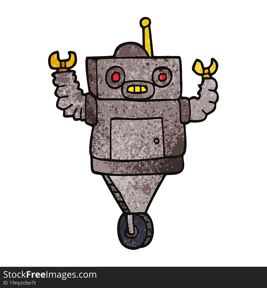 cartoon doodle robot