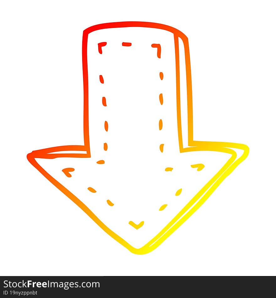 warm gradient line drawing cartoon pointing arrow