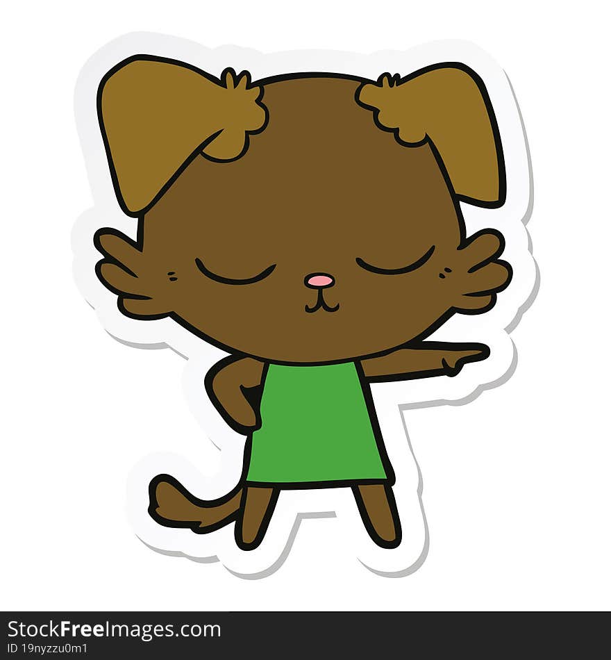 sticker of a cute cartoon dog