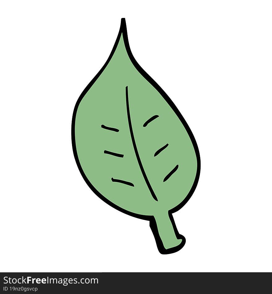 cartoon doodle leaf