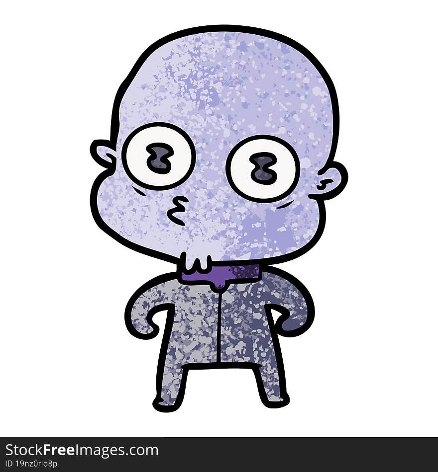 cartoon weird bald spaceman. cartoon weird bald spaceman