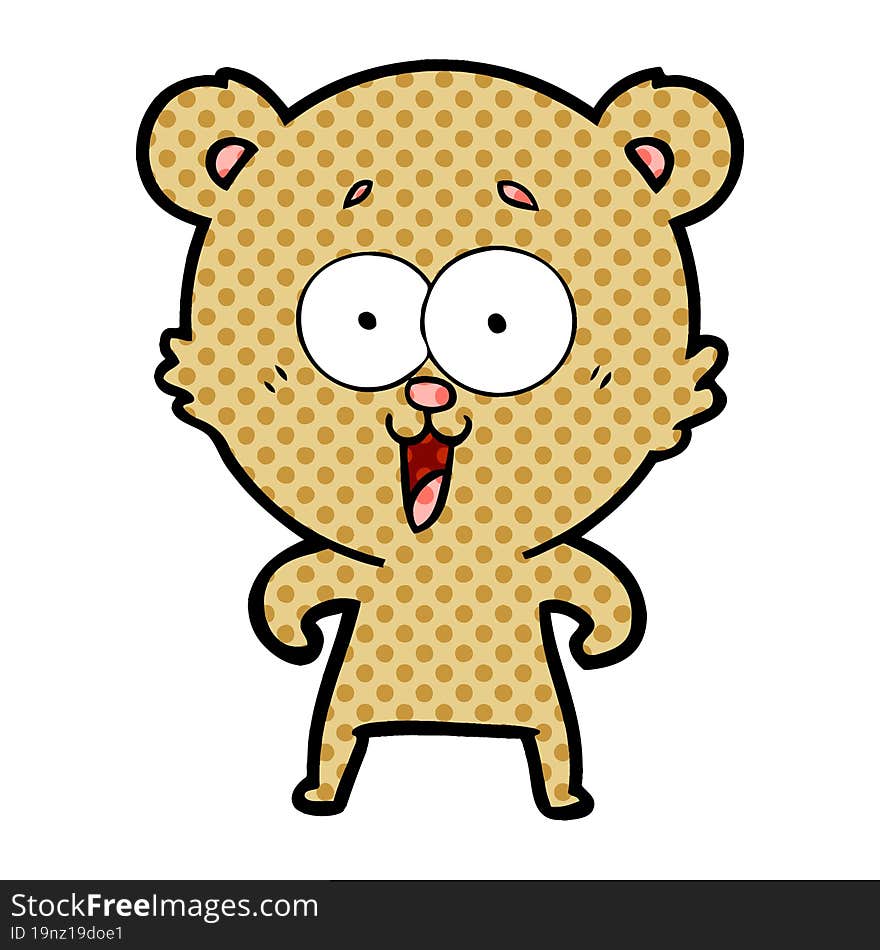 laughing teddy  bear cartoon. laughing teddy  bear cartoon