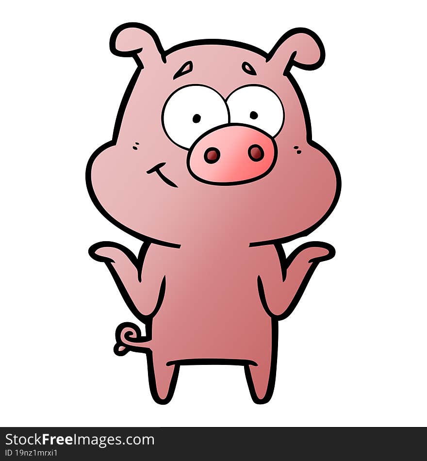 happy cartoon pig. happy cartoon pig