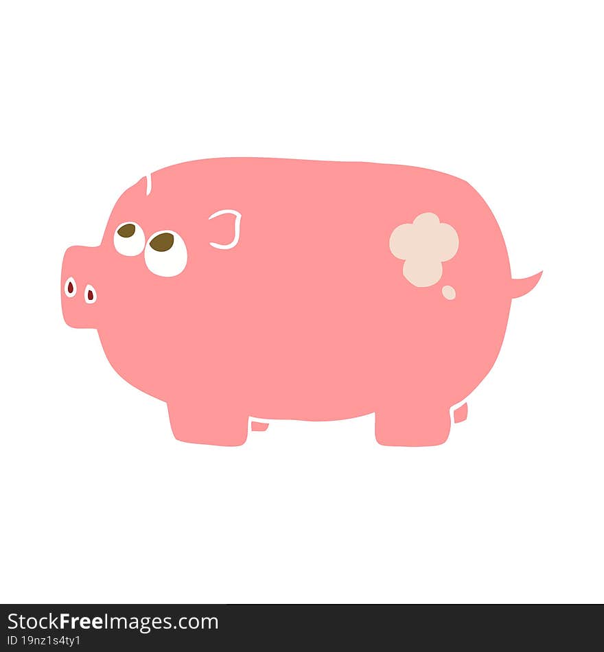 flat color illustration of piggy bank. flat color illustration of piggy bank