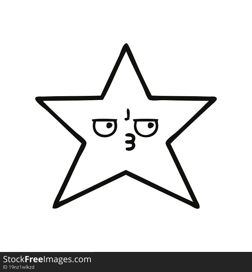 line drawing cartoon of a star fish