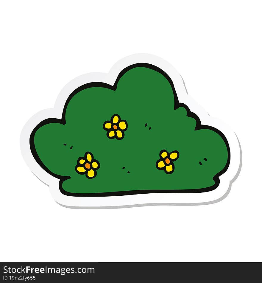 sticker of a cartoon hedge