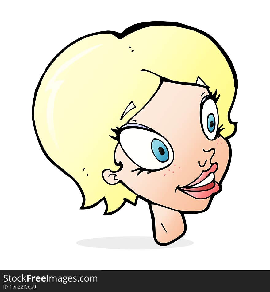 cartoon pretty female face