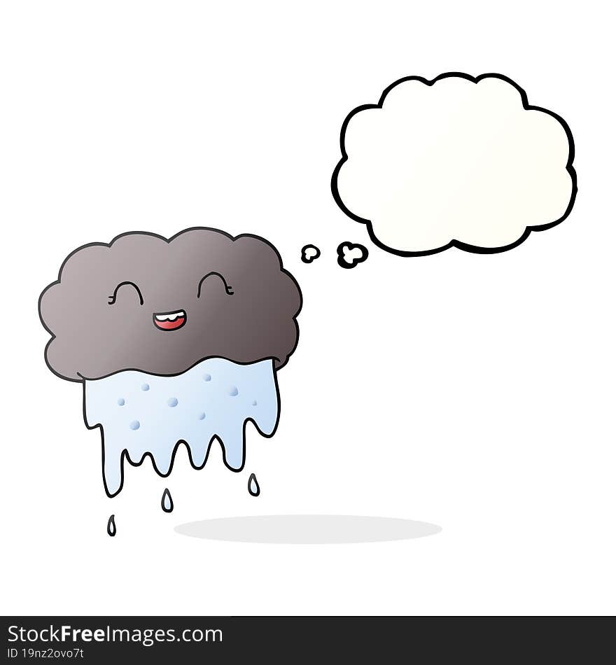 thought bubble cartoon rain cloud