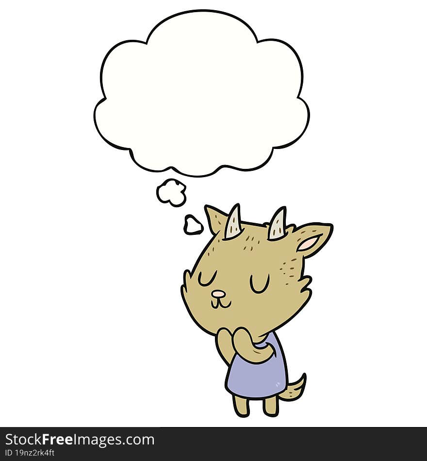 Cartoon Goat And Thought Bubble