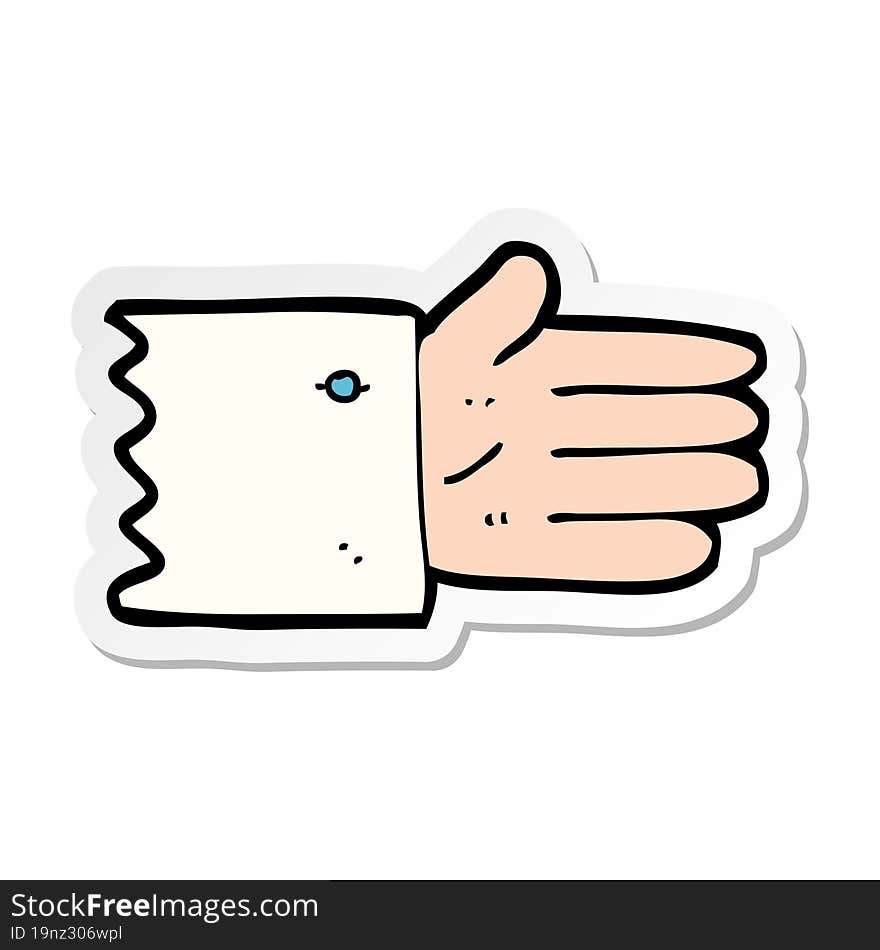 Sticker Of A Cartoon Open Hand Symbol