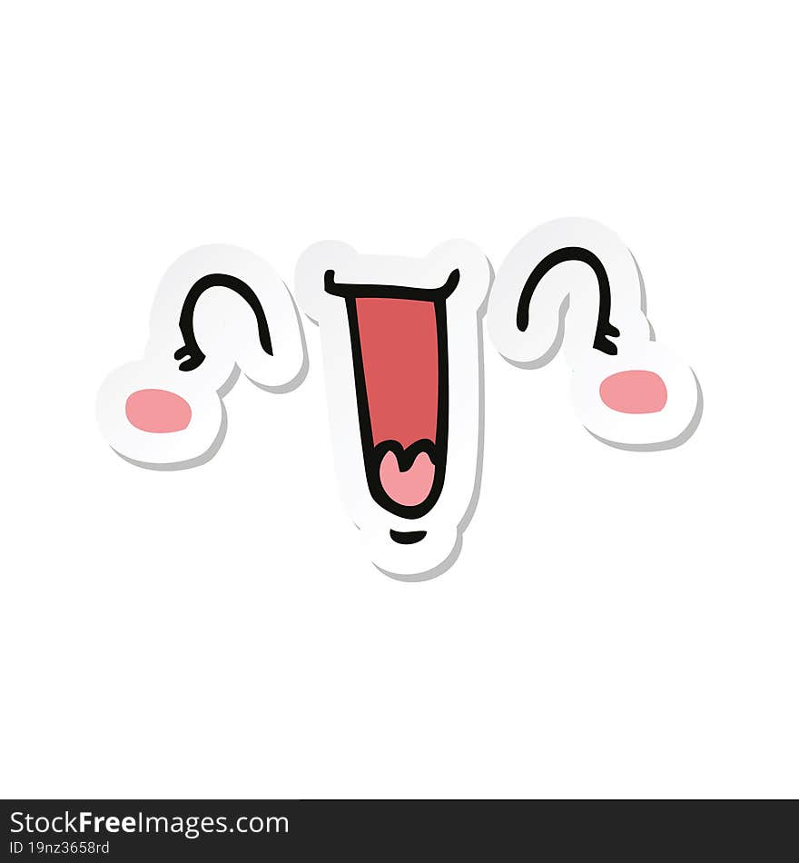 sticker of a happy cartoon face