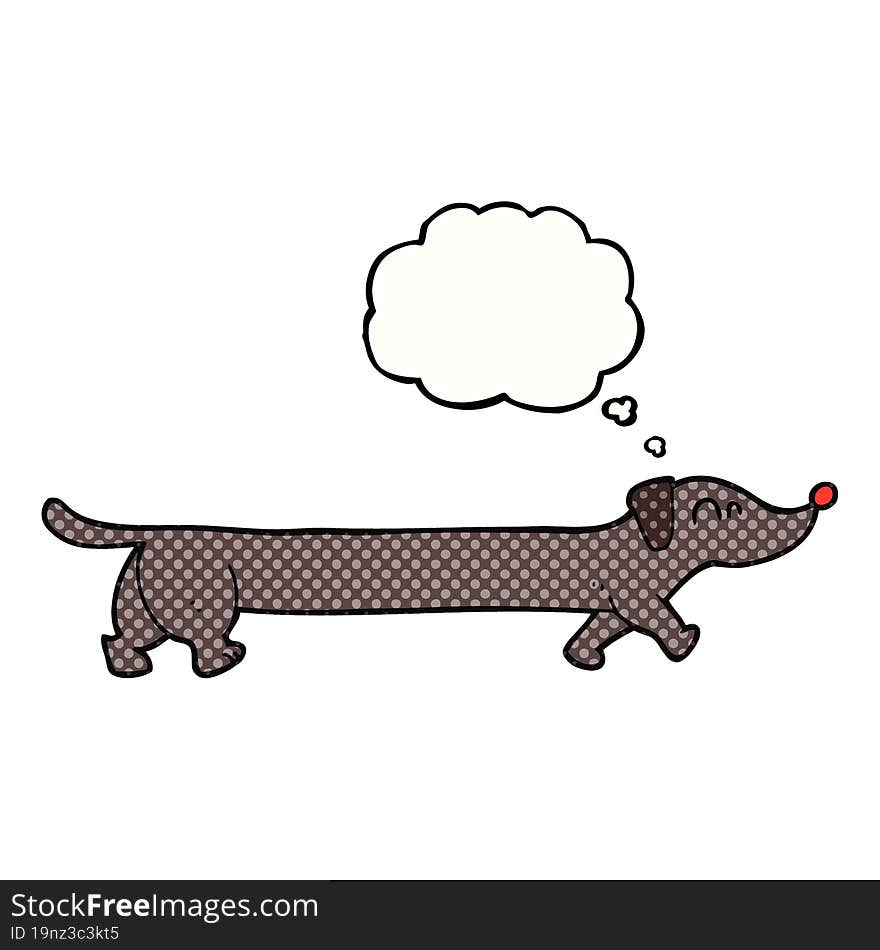 thought bubble cartoon dachshund