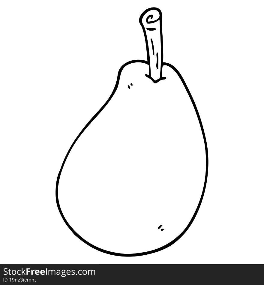 line drawing cartoon fresh pear