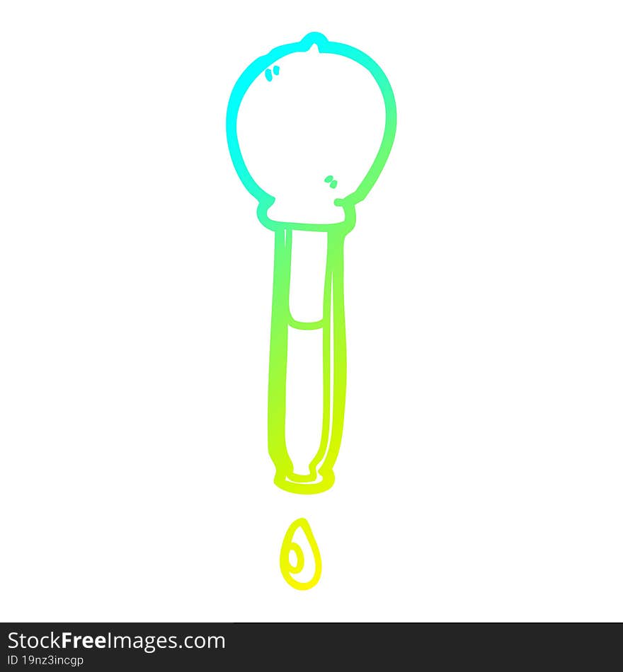 cold gradient line drawing cartoon pipette