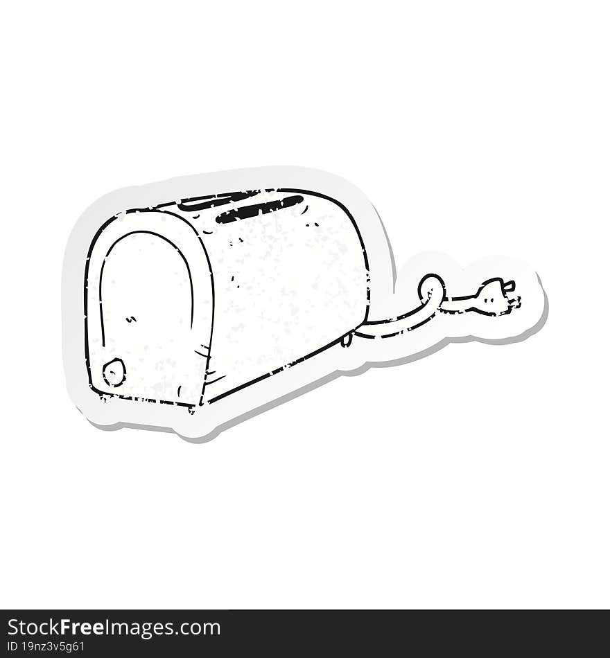 retro distressed sticker of a cartoon toaster