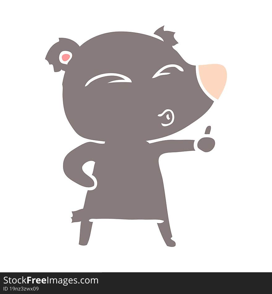 flat color style cartoon whistling bear