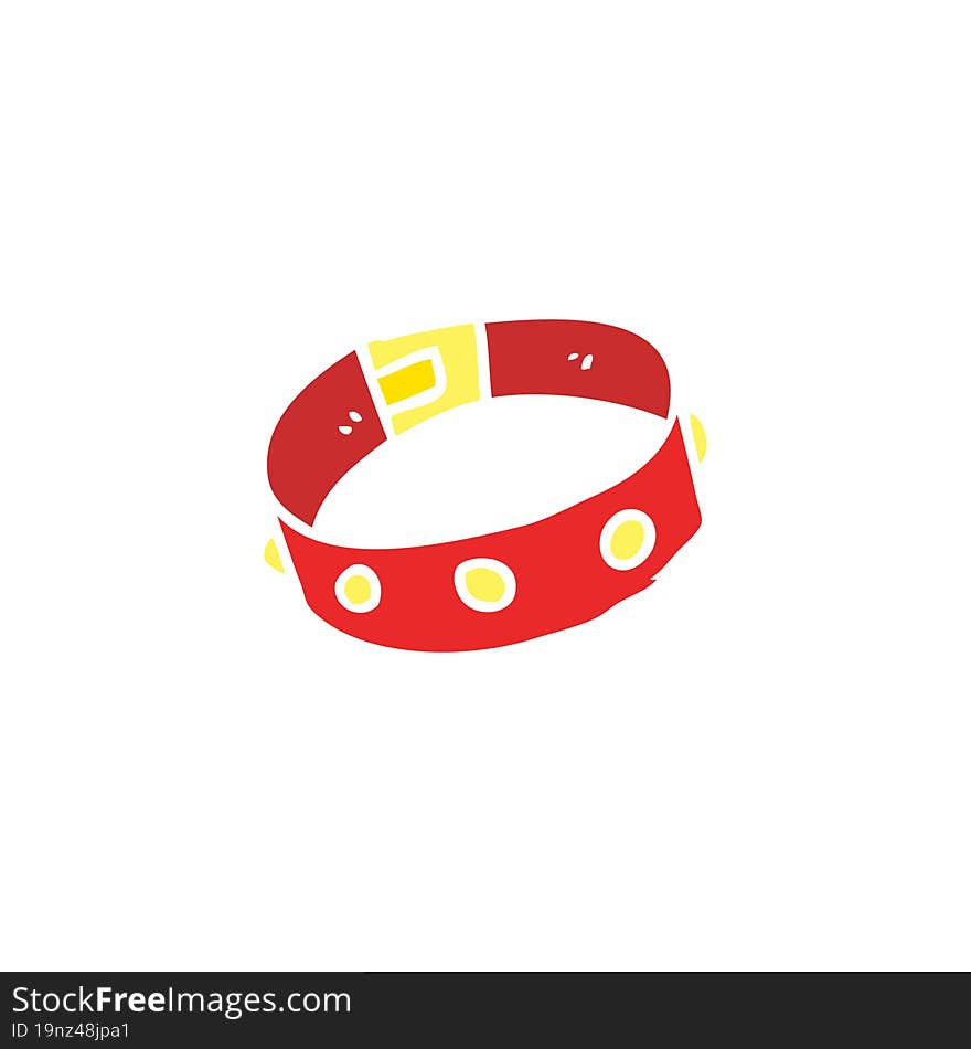 flat color style cartoon dog collar