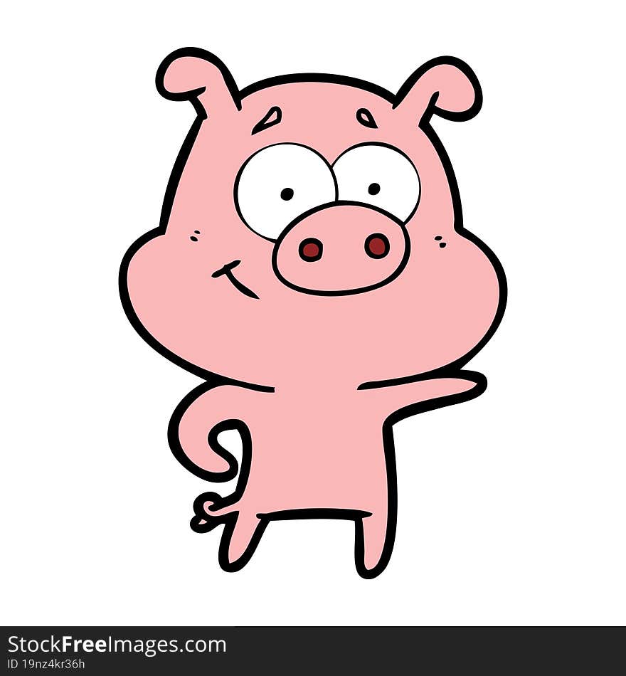 cartoon pig pointing. cartoon pig pointing