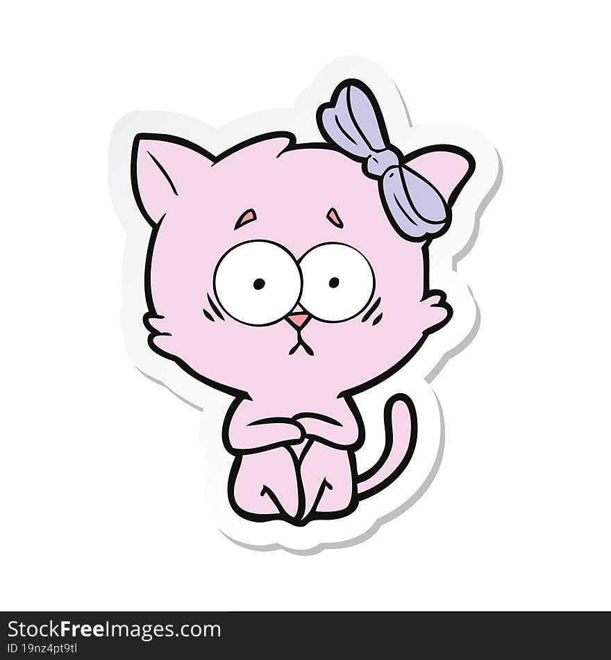 sticker of a cartoon cat