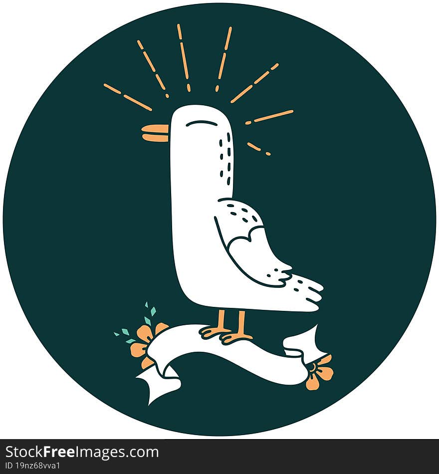 Icon Of Tattoo Style Seagull Bird