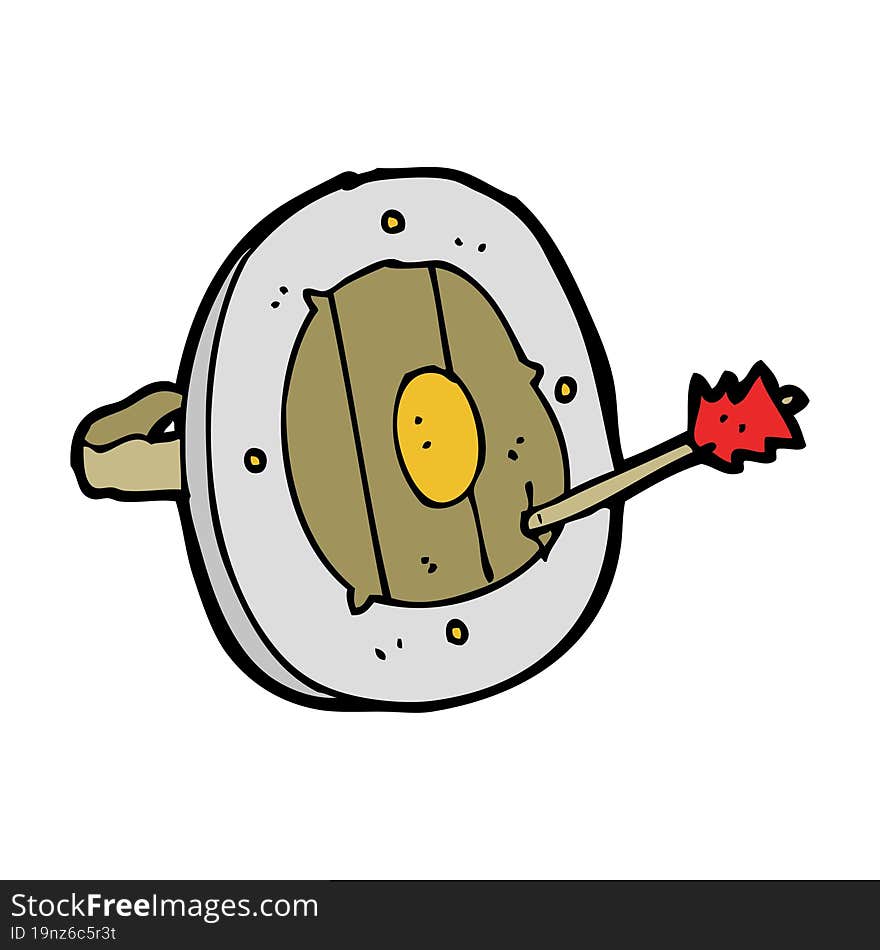 cartoon shield with arrow