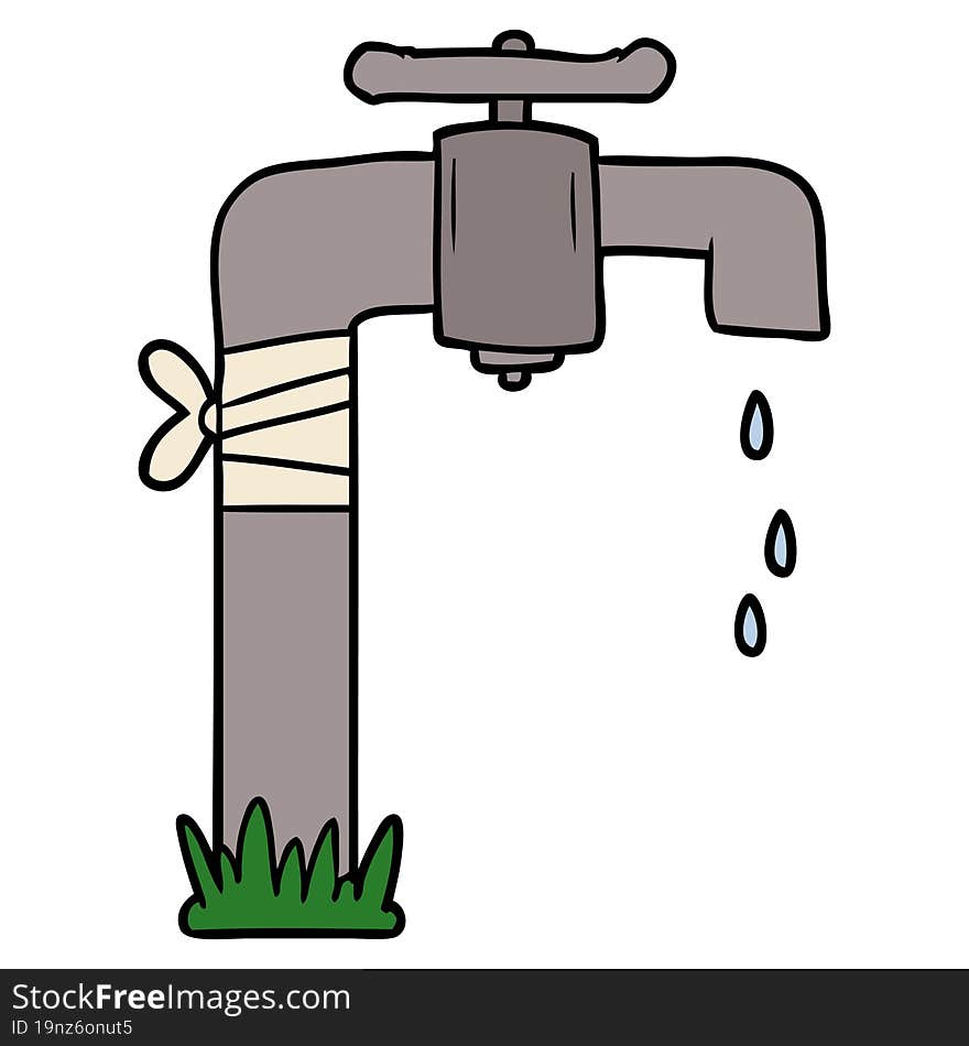 cartoon old water tap. cartoon old water tap