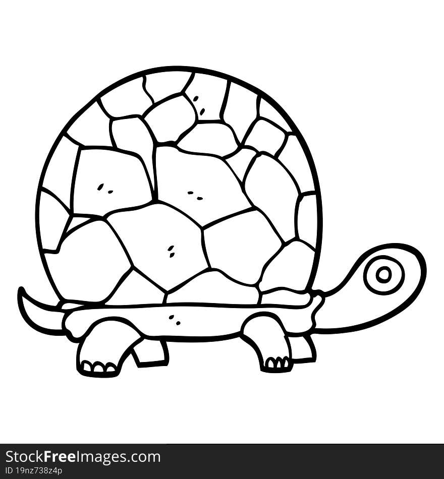 black and white cartoon tortoise