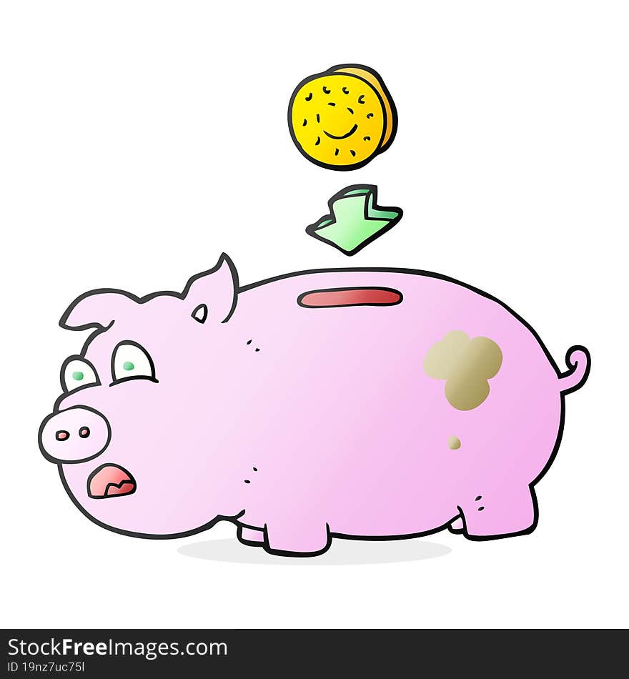 cartoon piggy bank