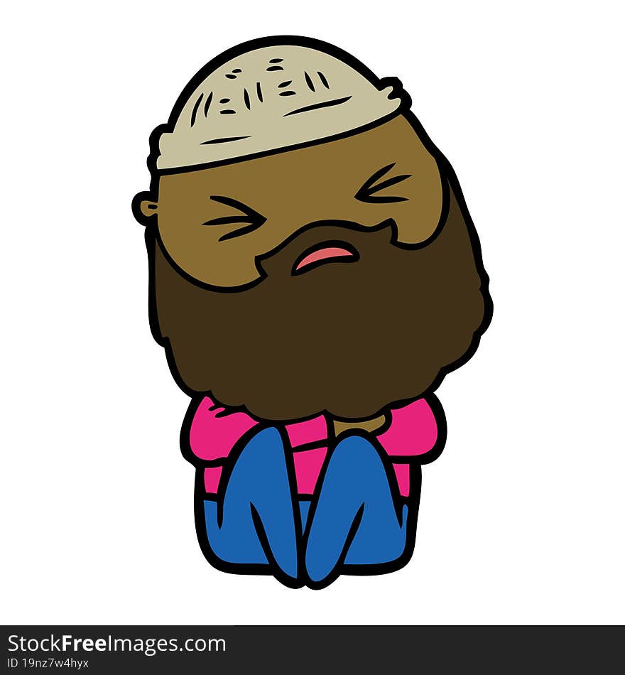 cartoon man with beard. cartoon man with beard