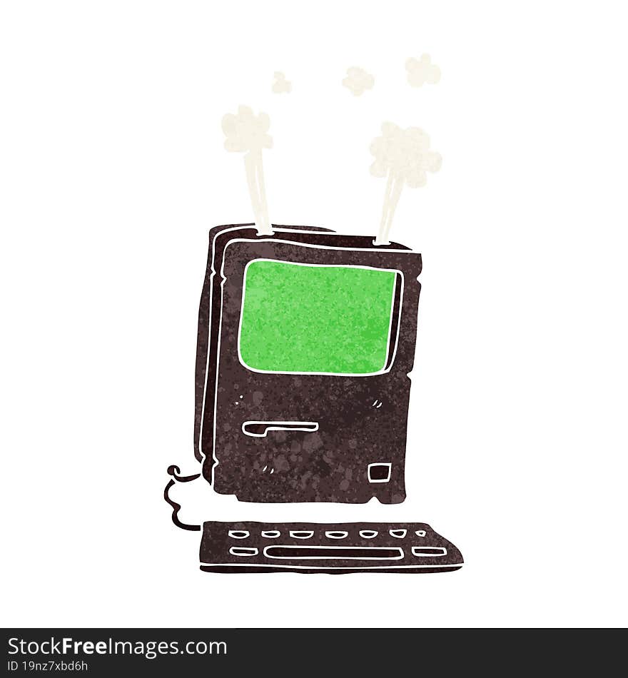 cartoon old computer