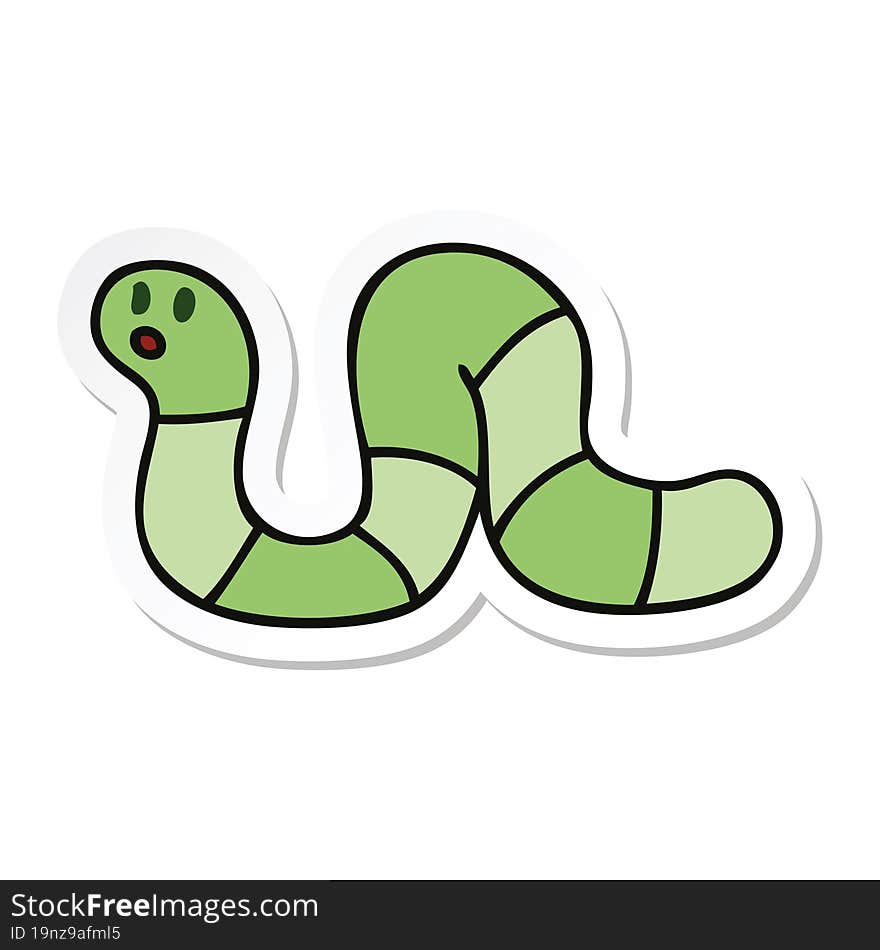 Sticker Of A Quirky Hand Drawn Cartoon Snake