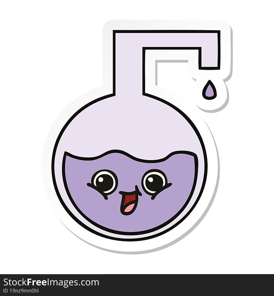 sticker of a cute cartoon science experiment