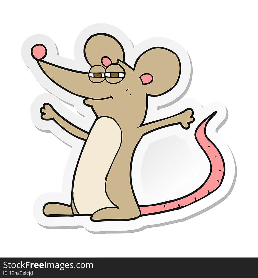 sticker of a cartoon mouse