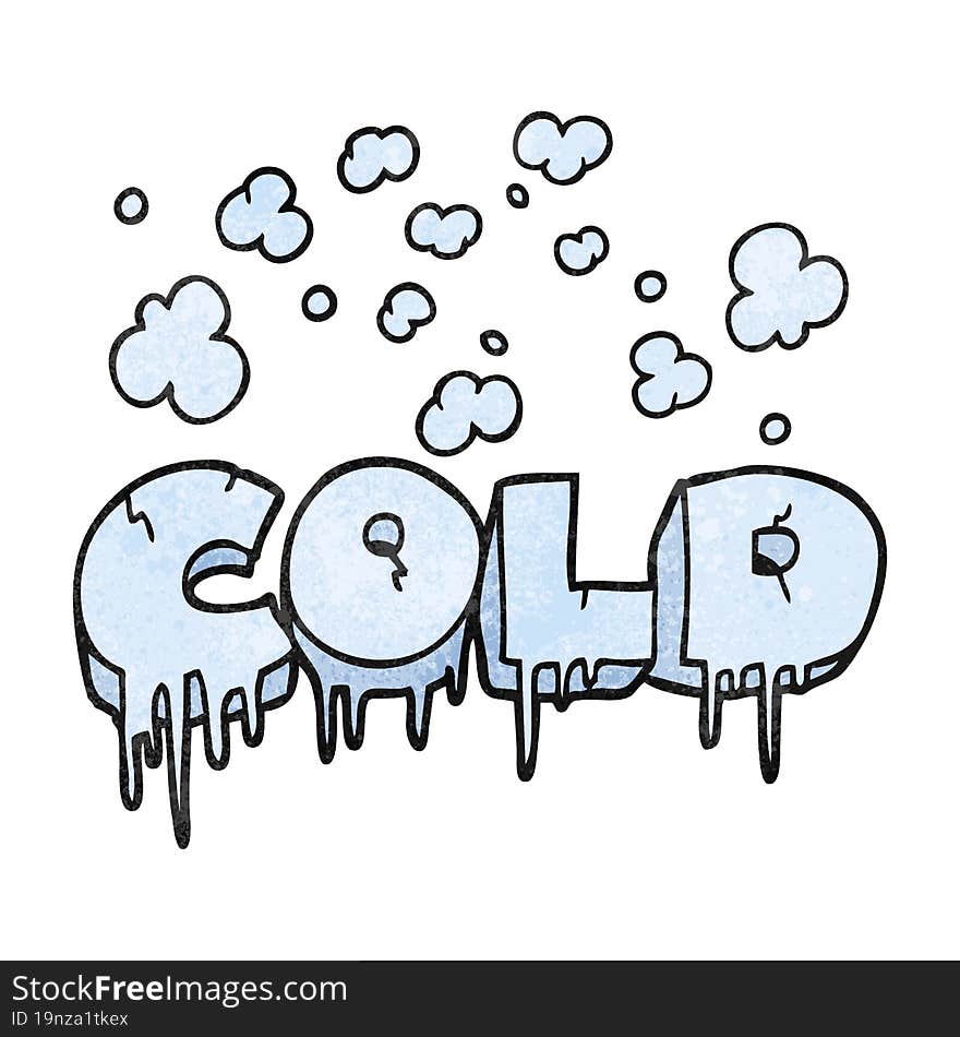 freehand drawn texture cartoon cold text symbol