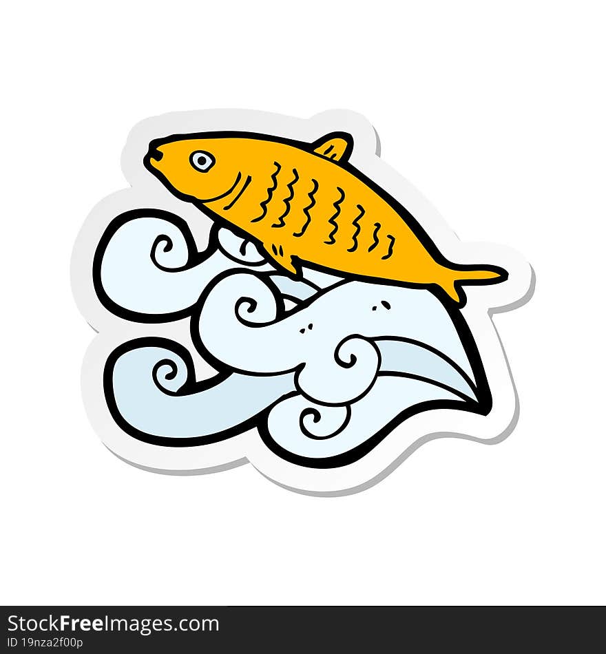 sticker of a cartoon fish