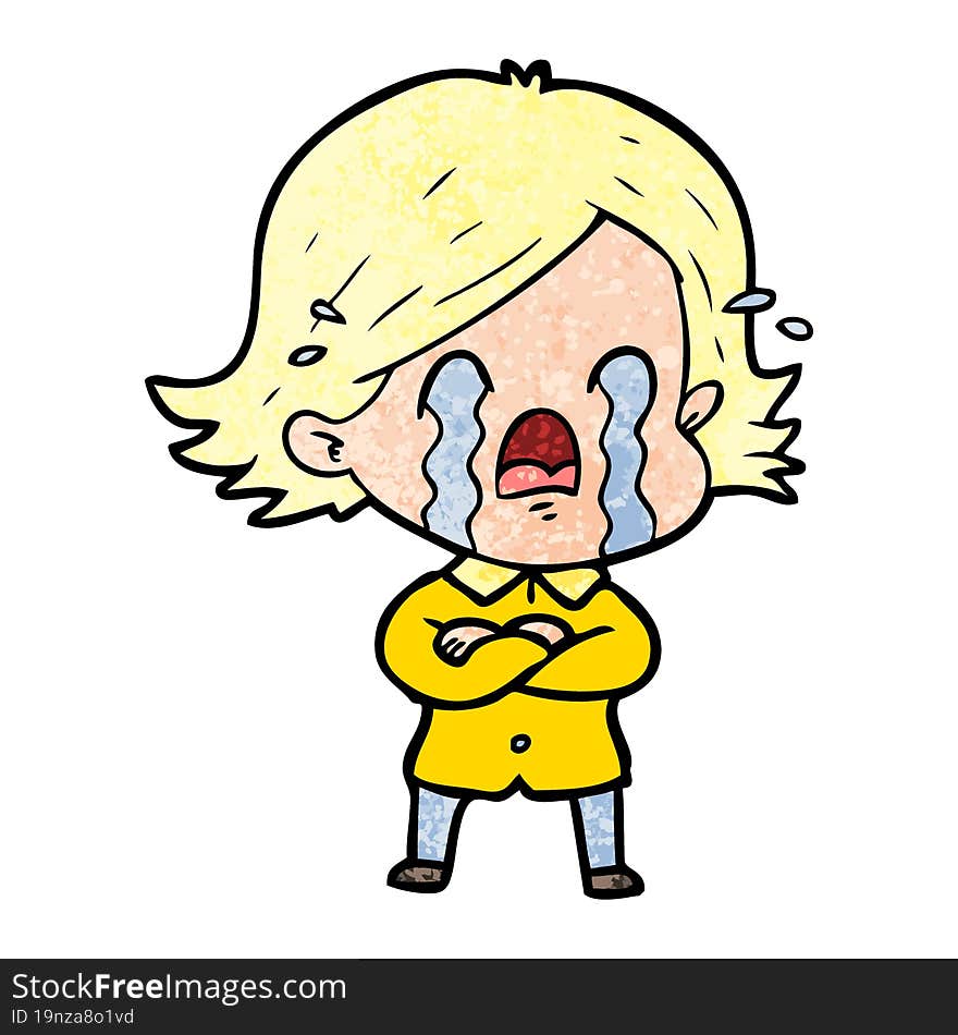 cartoon woman crying. cartoon woman crying