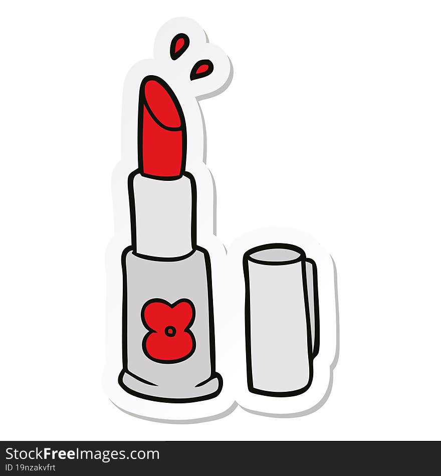 sticker of a cartoon lipstick