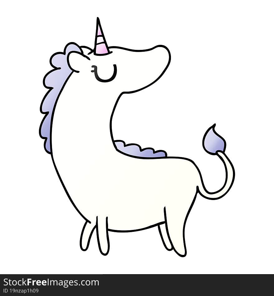 gradient cartoon of cute kawaii unicorn