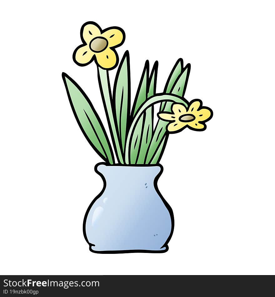 cartoon flowers in vase. cartoon flowers in vase