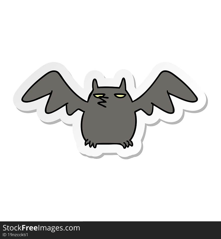 sticker cartoon doodle of a night bat