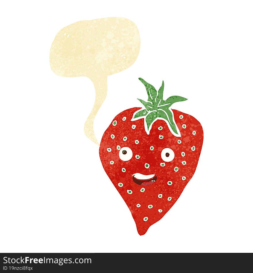 Cartoon Strawberry With Thought Bubble