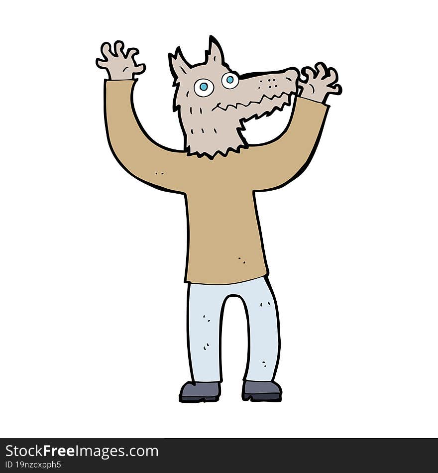 cartoon wolf man