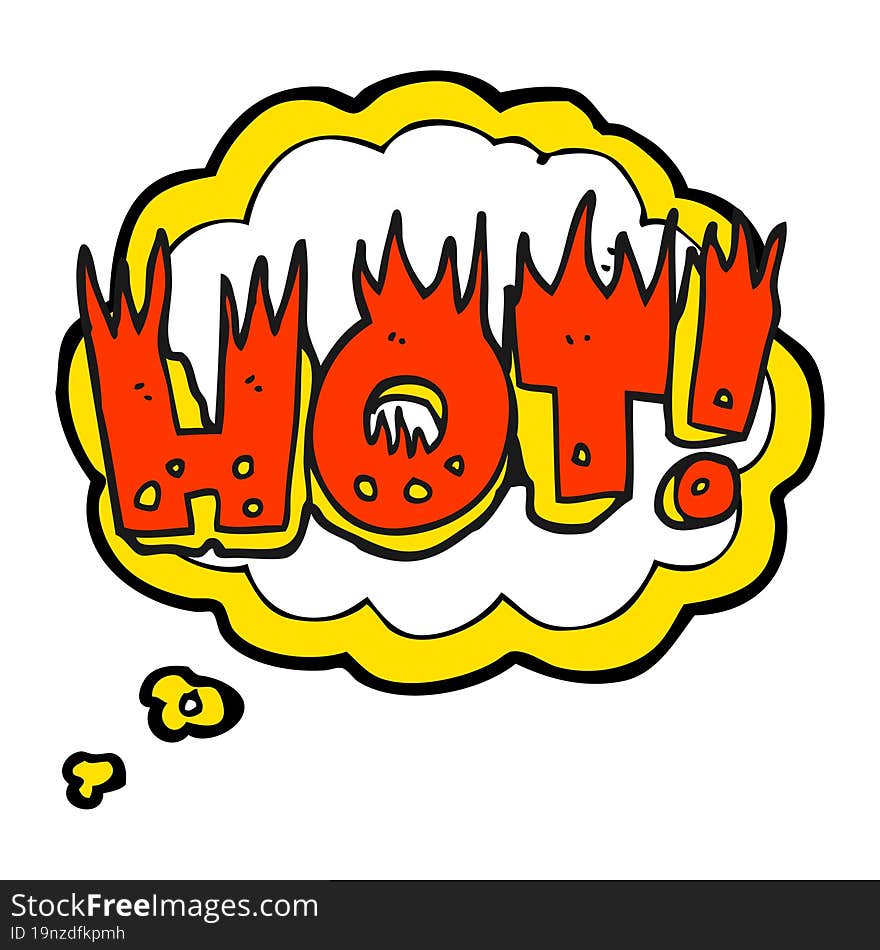 thought bubble cartoon hot symbol